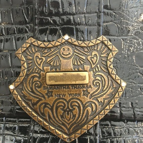 Samantha Thavasa Embossed leather clutch black - Picture 2 of 9